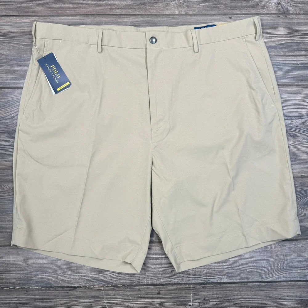 Polo Ralph Lauren Mens Size 42B Performance Golf Shorts Khaki Tan Stretch New
